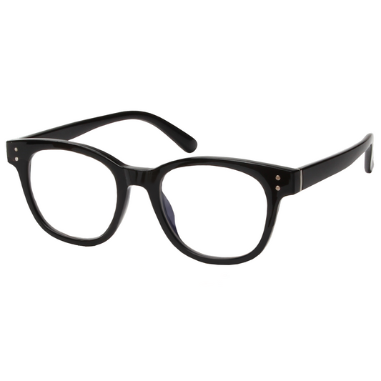 Black eyeglasses on a white background