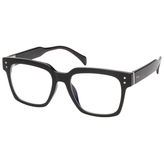 Black eyeglasses on a white background