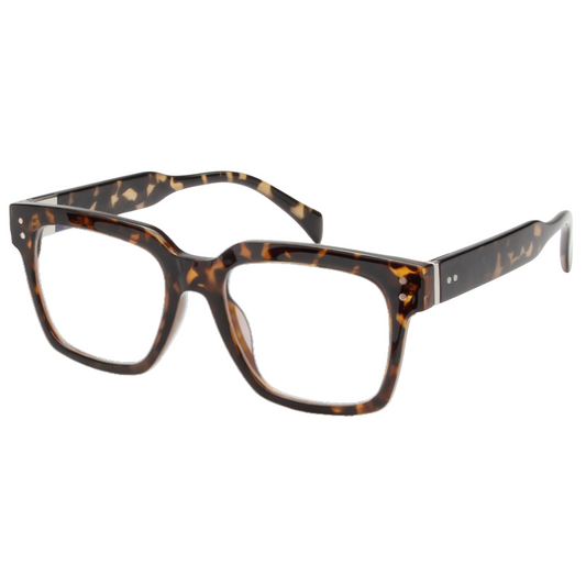 Tortoiseshell eyeglasses on a white background