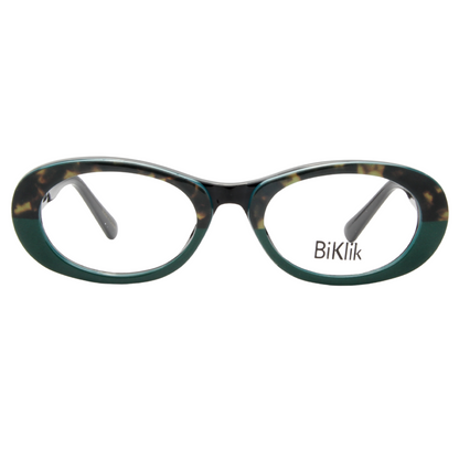 Eyeglasses with a tortoiseshell frame on a white background
