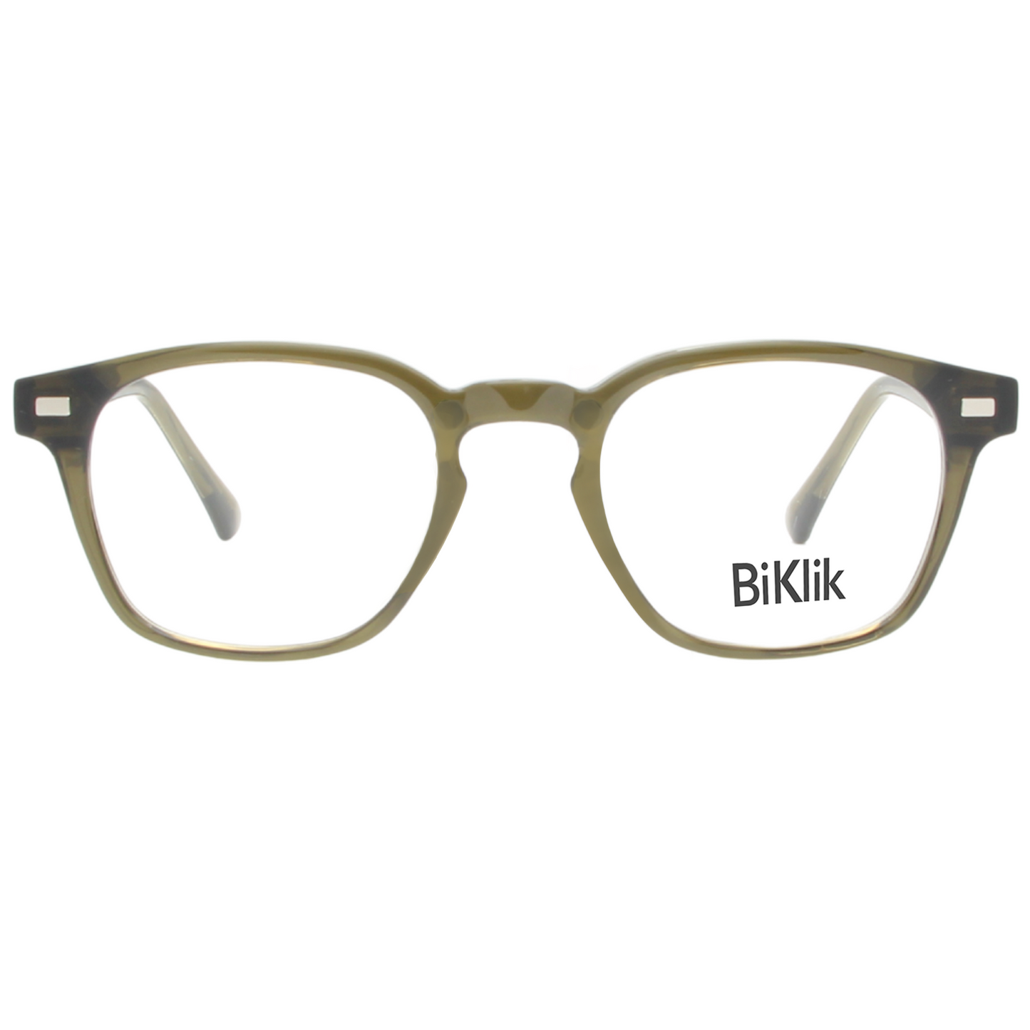 Eyeglasses with 'BiKlik' branding on a white background