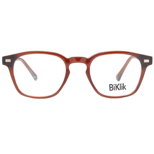 Eyeglasses with 'BiKlik' branding on a white background