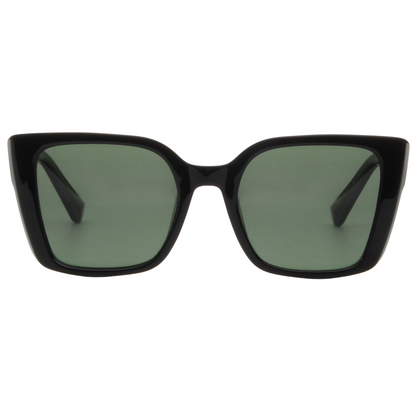 KATHY – Black Frame Sunglasses (Green G-15)