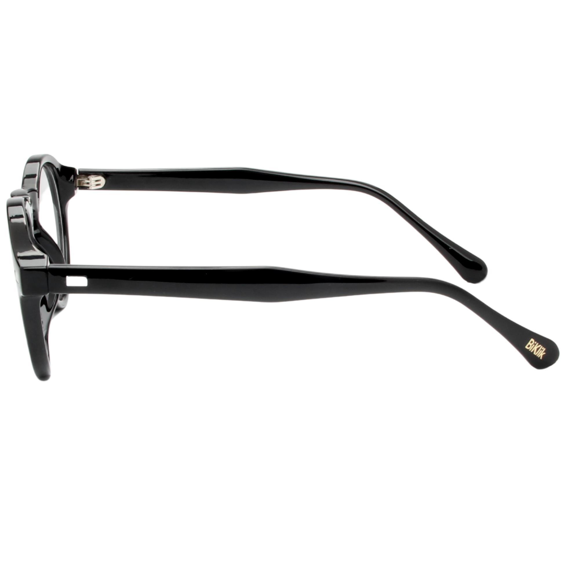 Black eyeglasses on a white background