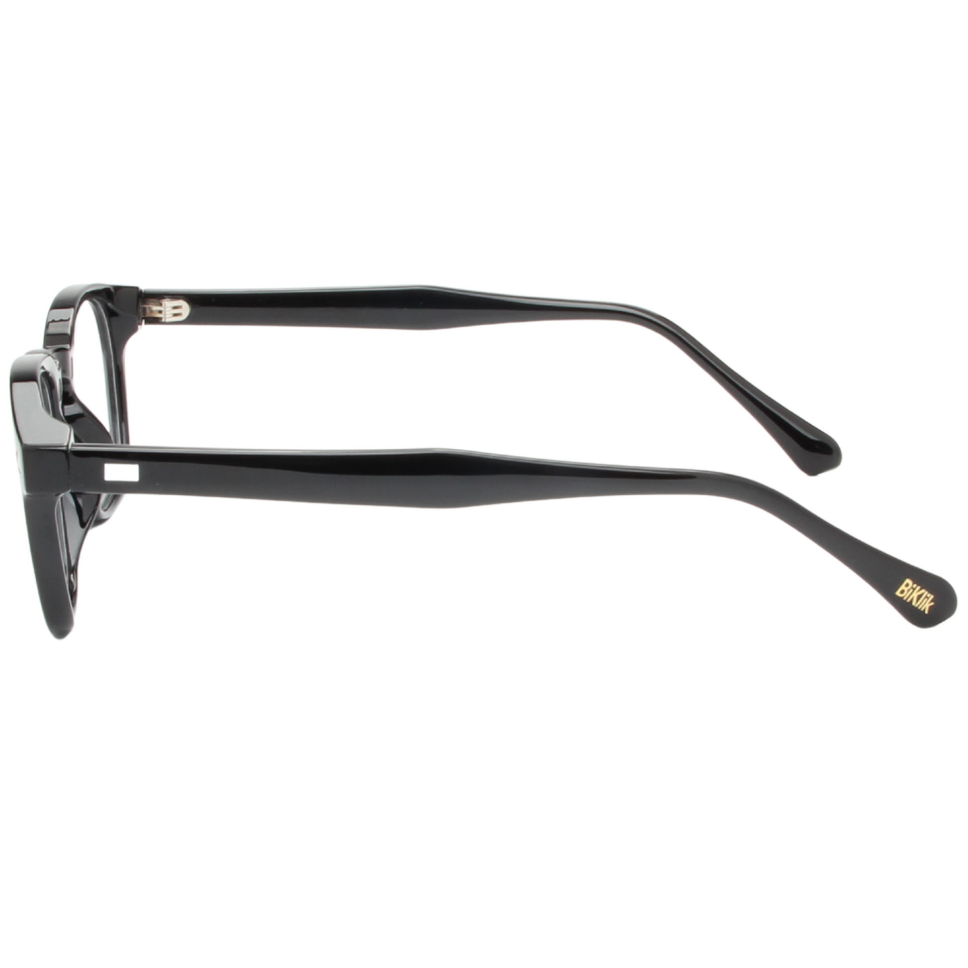 Black eyeglasses on a white background
