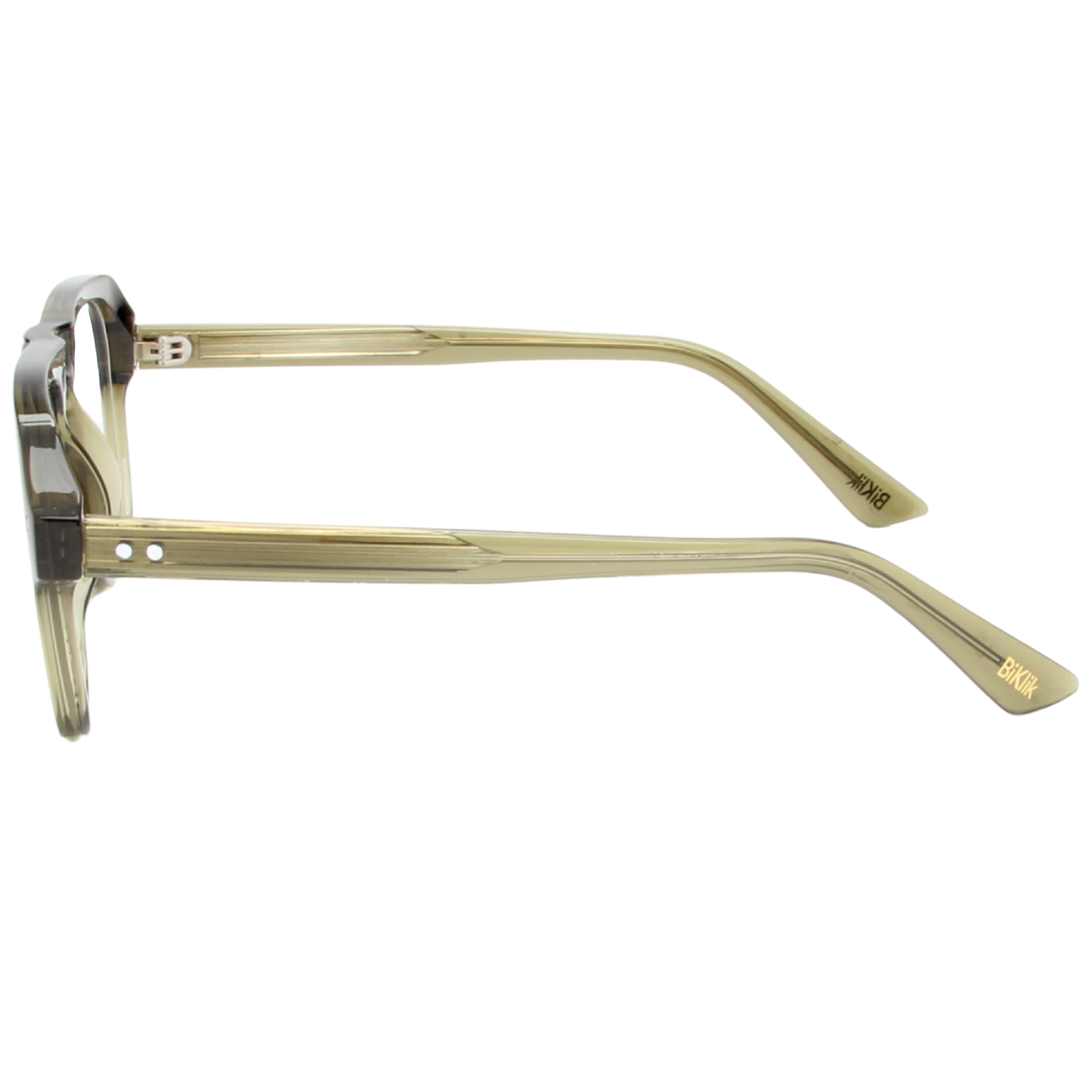 Gold-framed eyeglasses on a white background