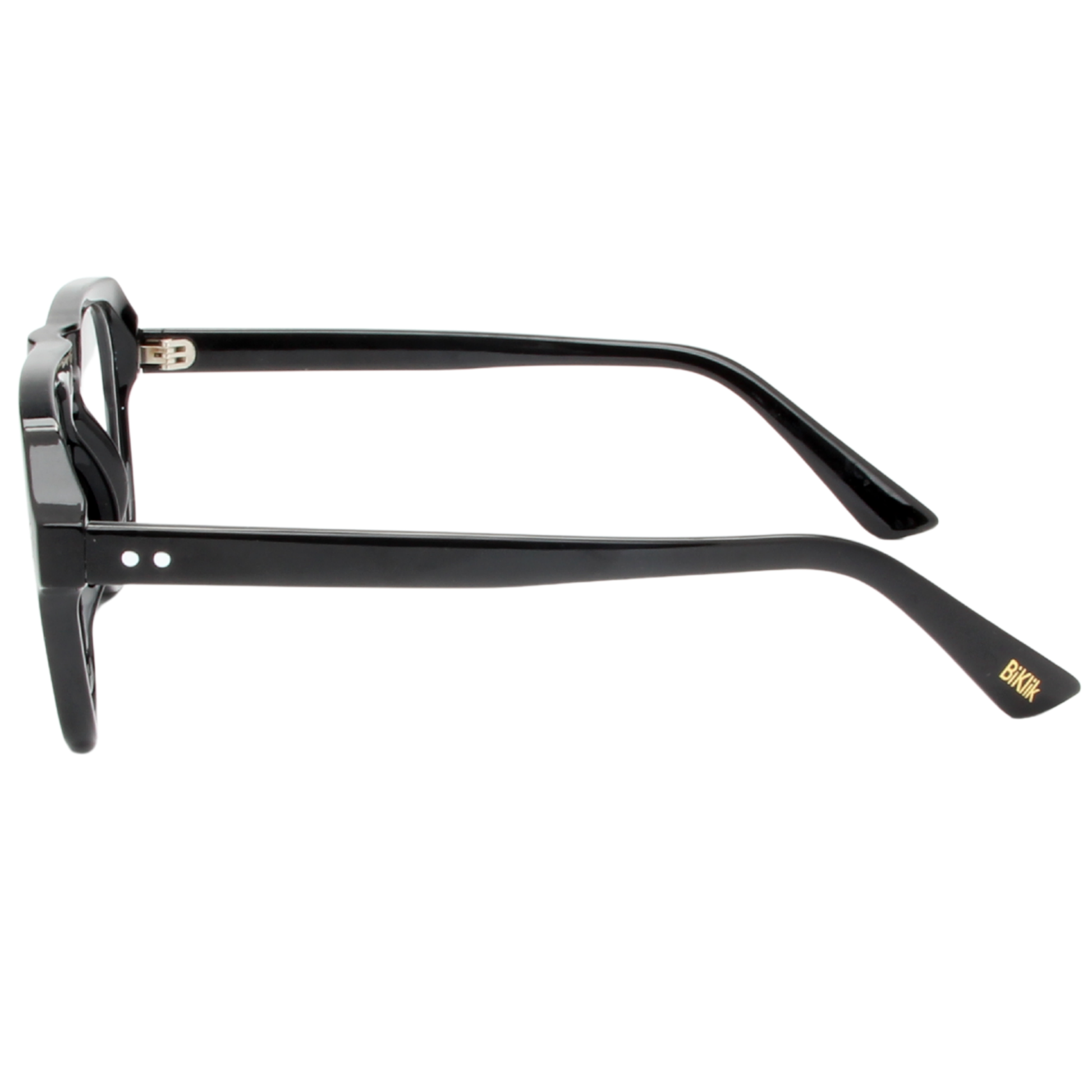 Black eyeglasses on a white background
