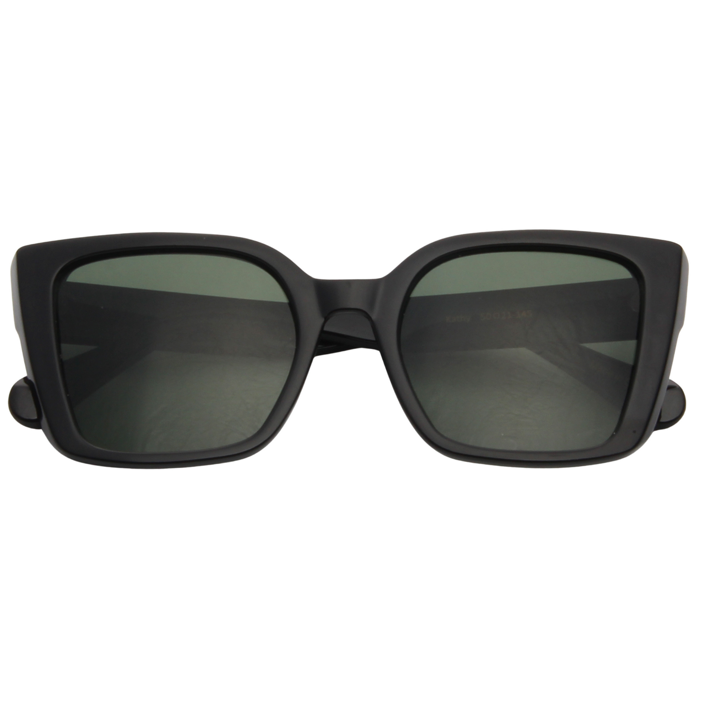KATHY – Black Frame Sunglasses (Green G-15)
