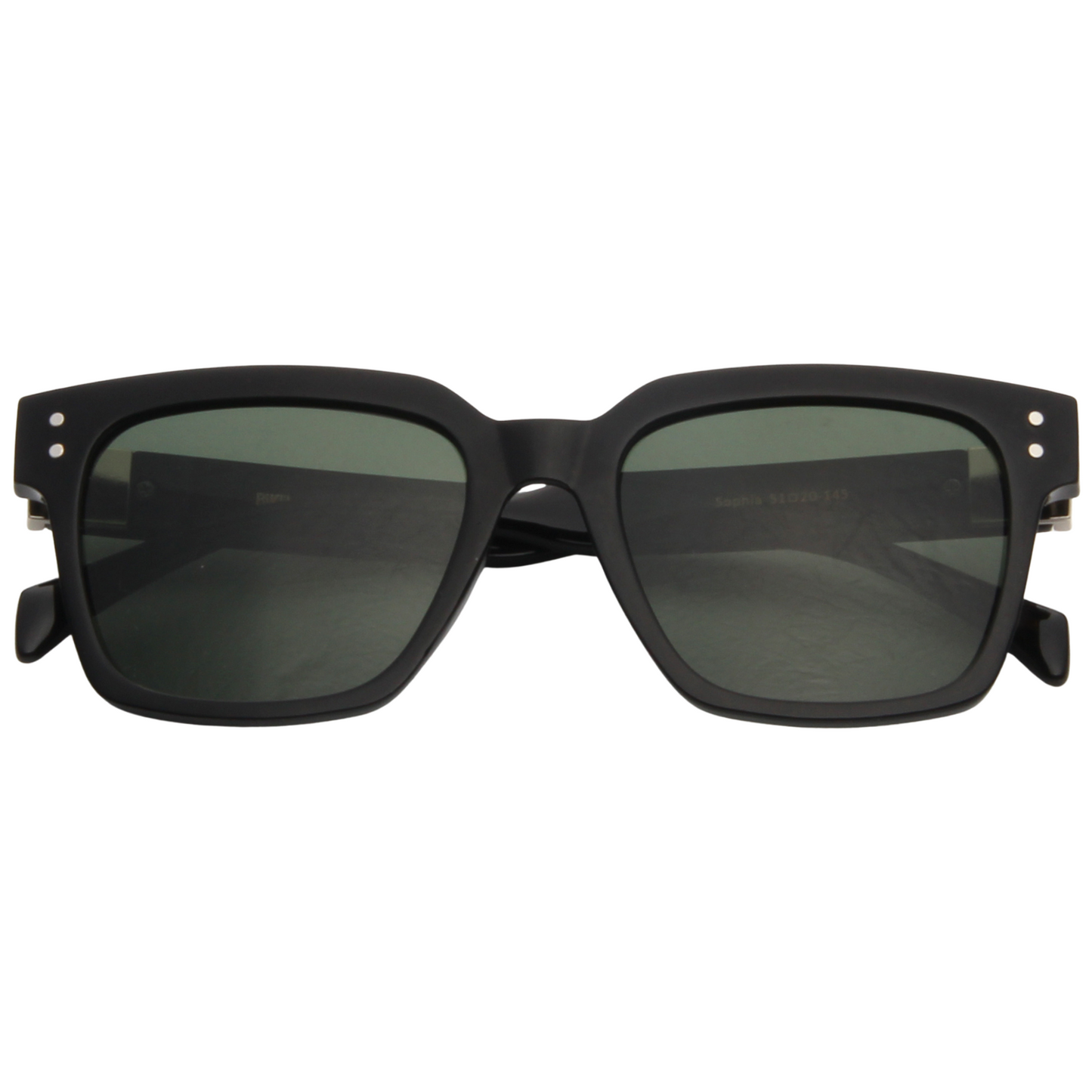 SOFIA – Black Frame Sunglasses (Green G-15)