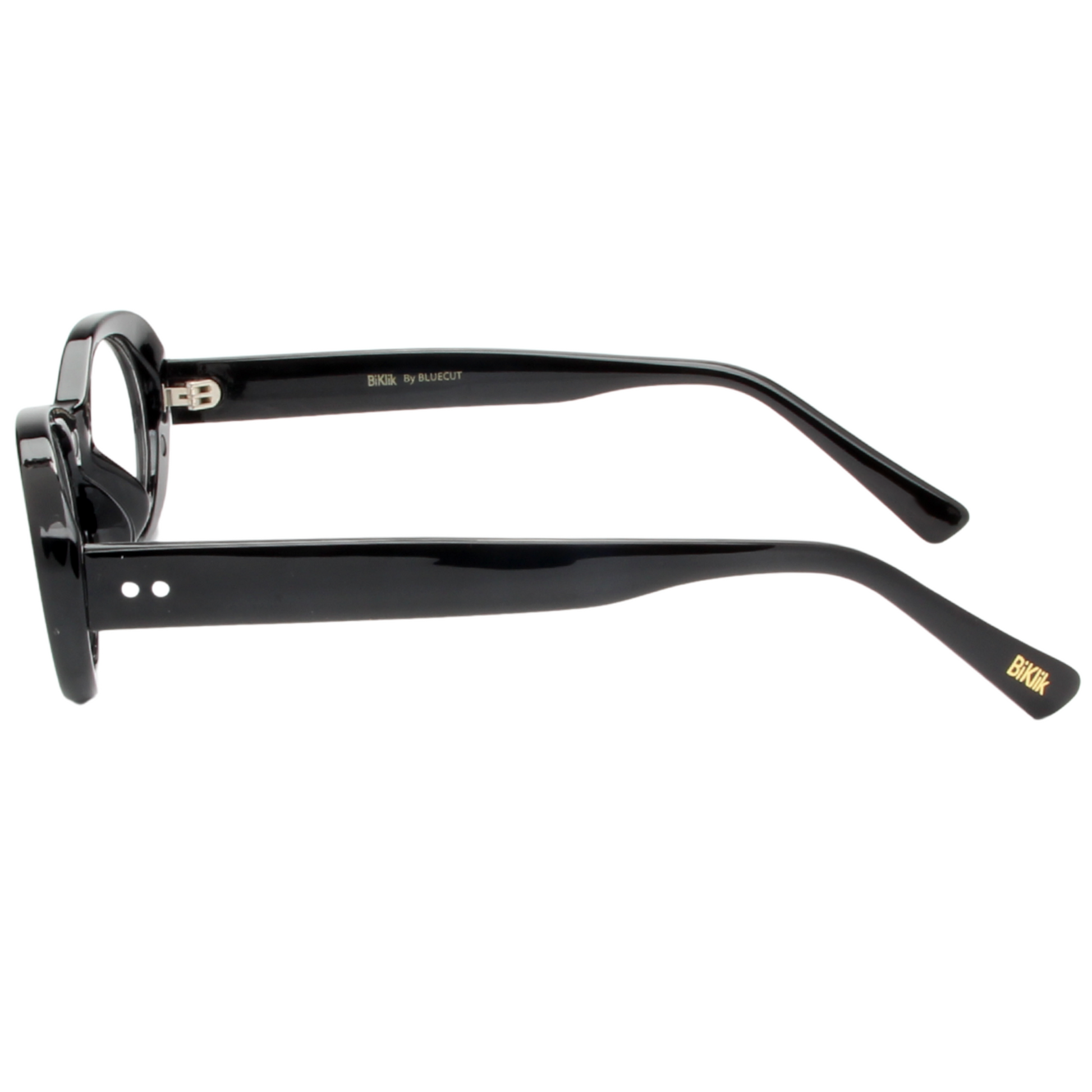 Black eyeglasses on a white background