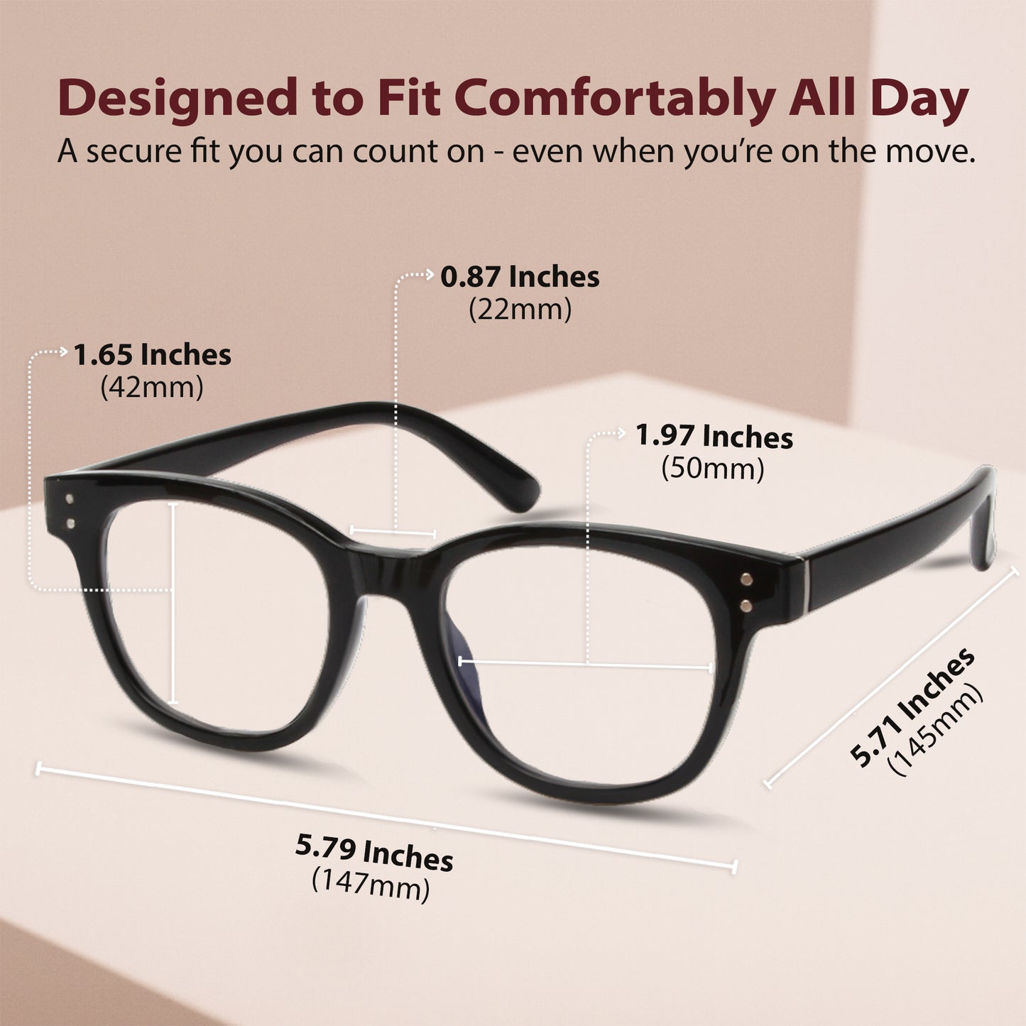 DEBBIE Set - Black Frame + Pink, Burgundy & Tortoise Clips