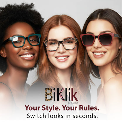 SOFIA Set – Black Frame + Green, Burgundy & Tortoise Clips