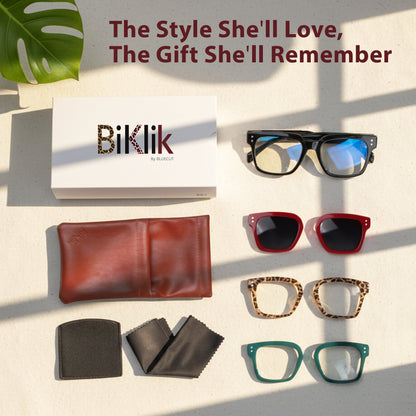 SOFIA Set – Black Frame + Green, Burgundy & Tortoise Clips