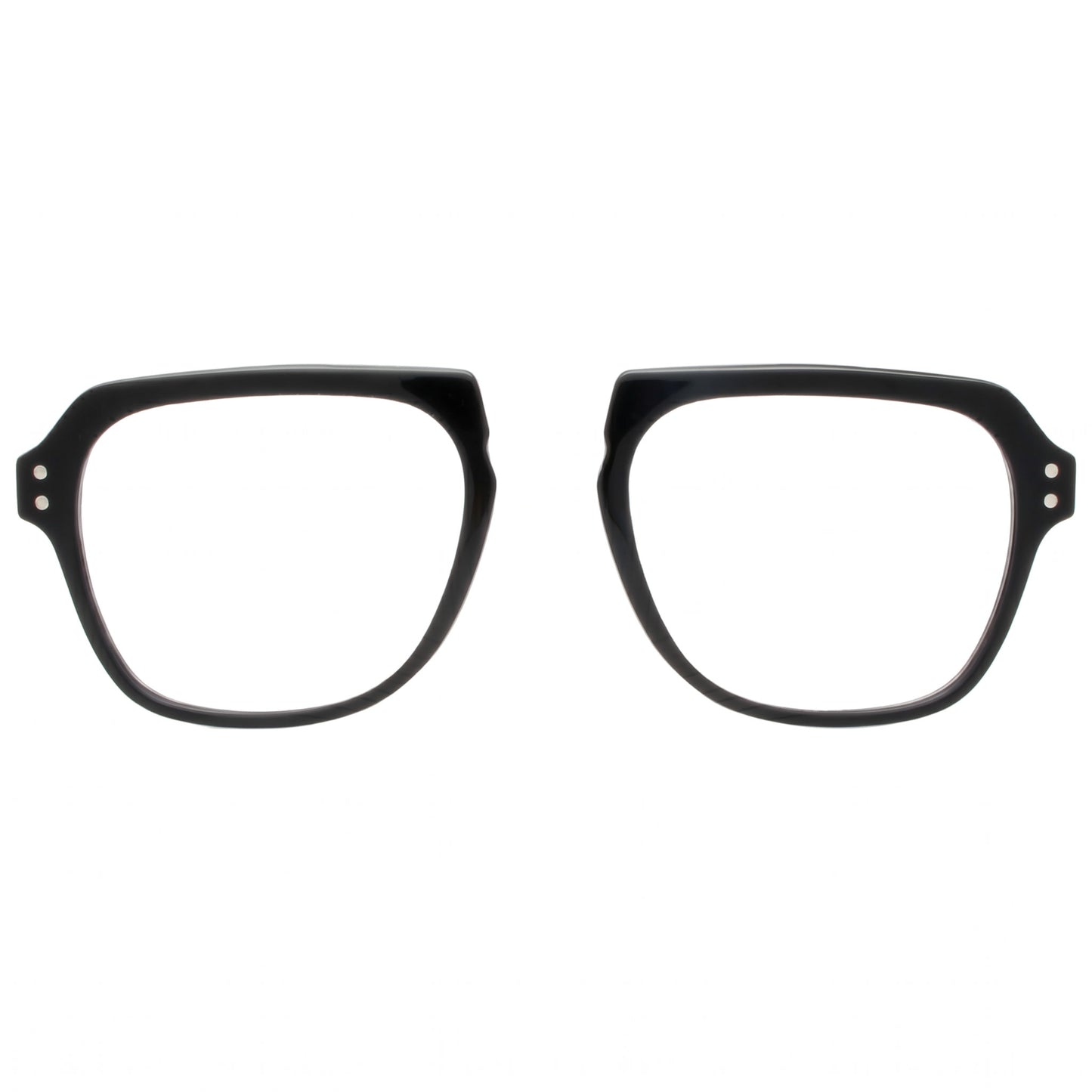 Black eyeglasses on a white background