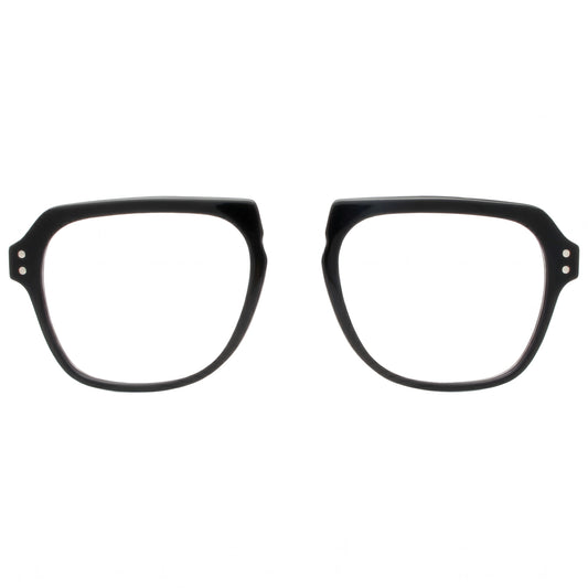 Black eyeglasses on a white background