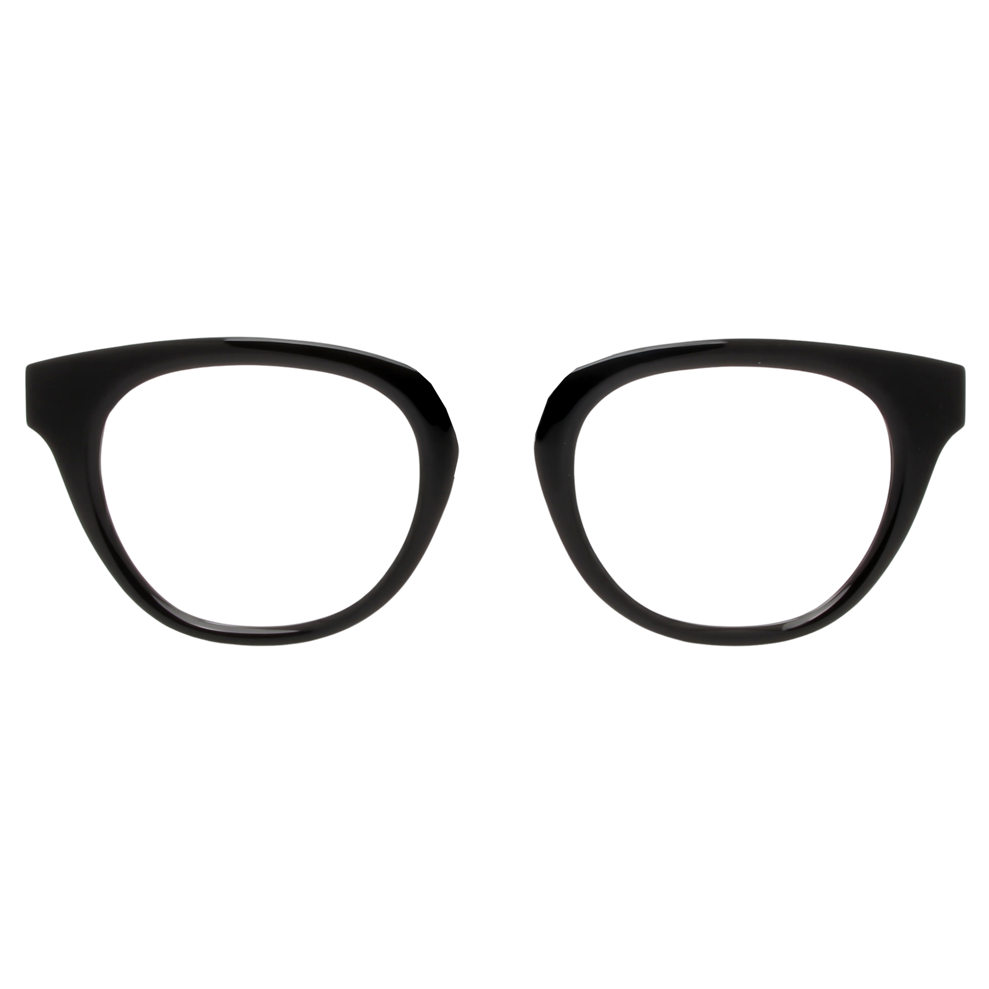 Black cat-eye glasses on a white background
