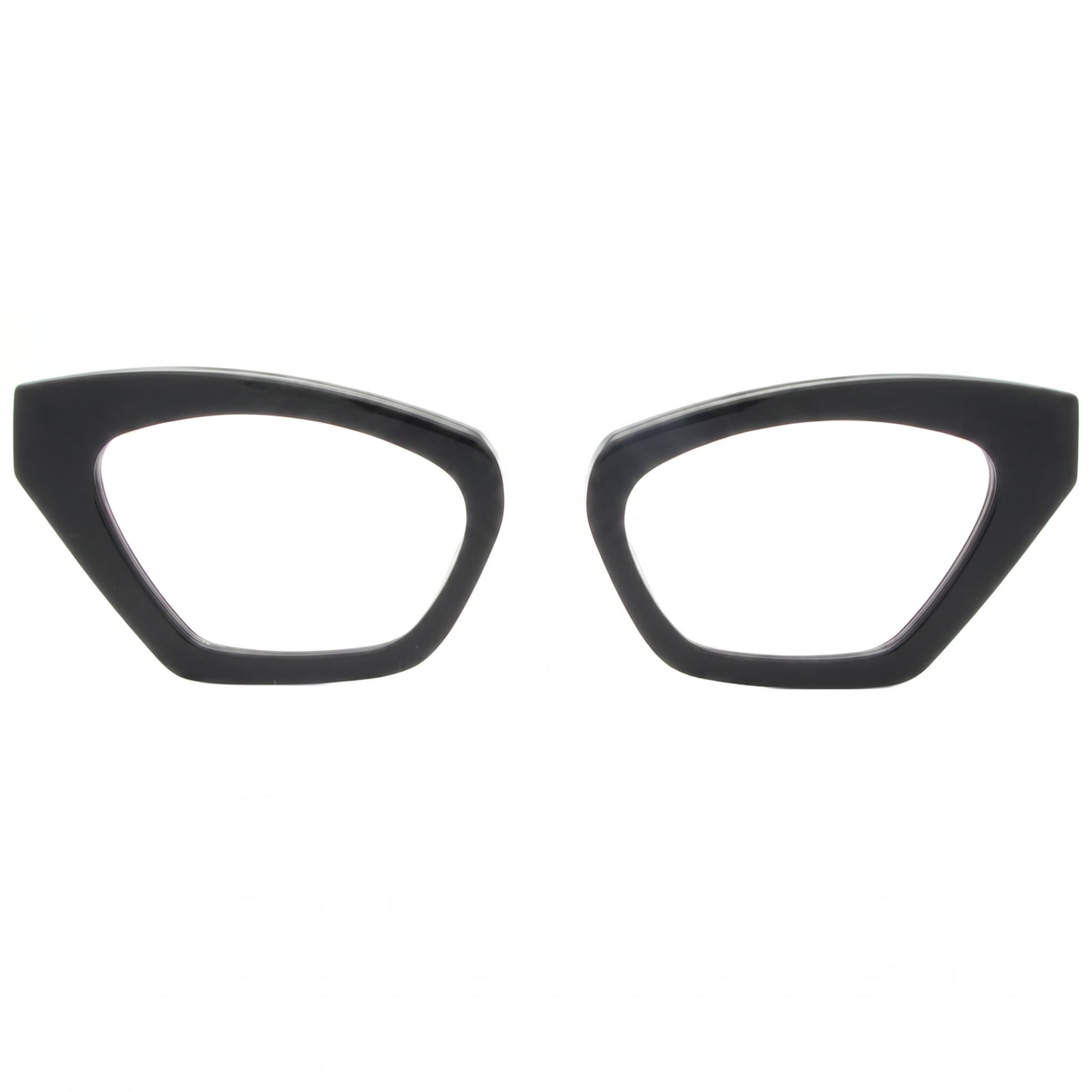 Black cat-eye glasses on a white background
