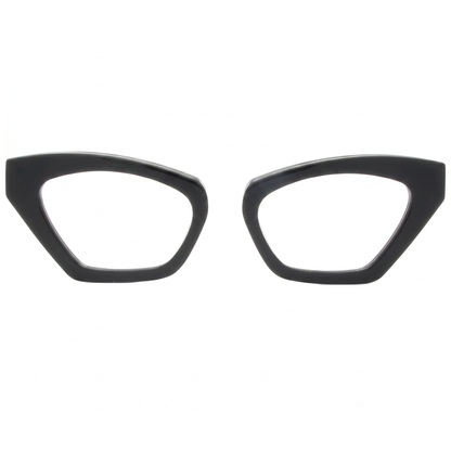 Black cat-eye glasses on a white background