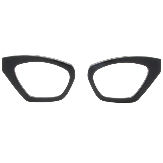 Black cat-eye glasses on a white background
