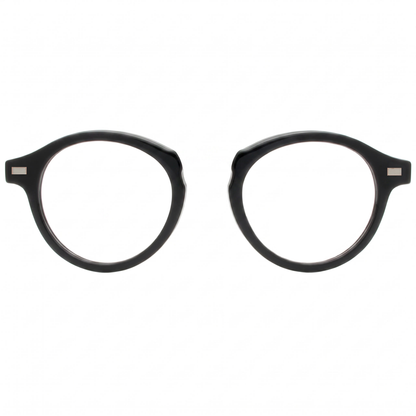 Black round eyeglasses on a white background