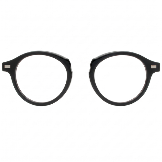 Black round eyeglasses on a white background