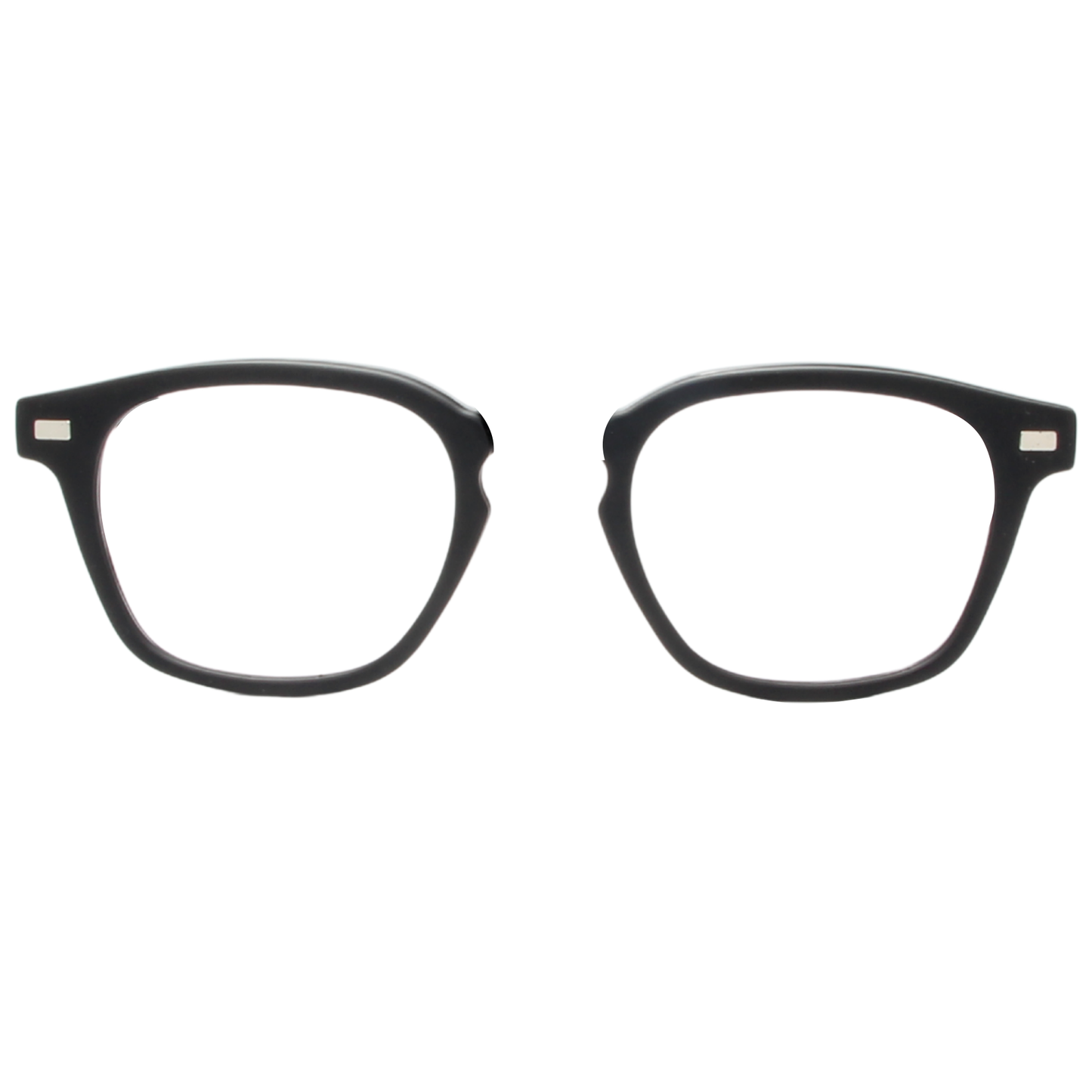 Black eyeglasses on a white background