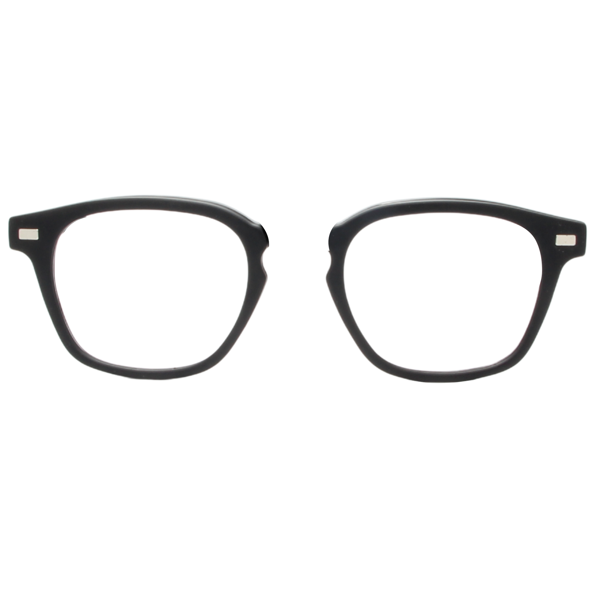Black eyeglasses on a white background
