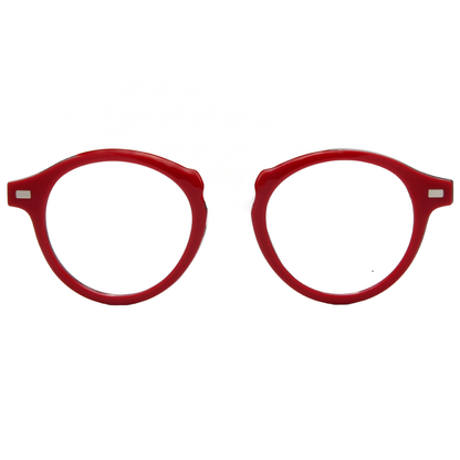 Burgundy eyeglasses on a white background