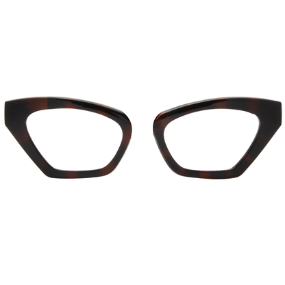 Tortoiseshell cat-eye glasses on a white background
