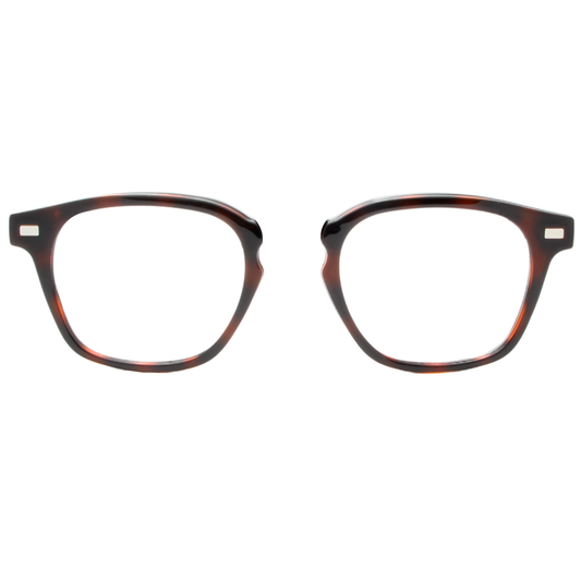 Tortoiseshell eyeglasses on a white background