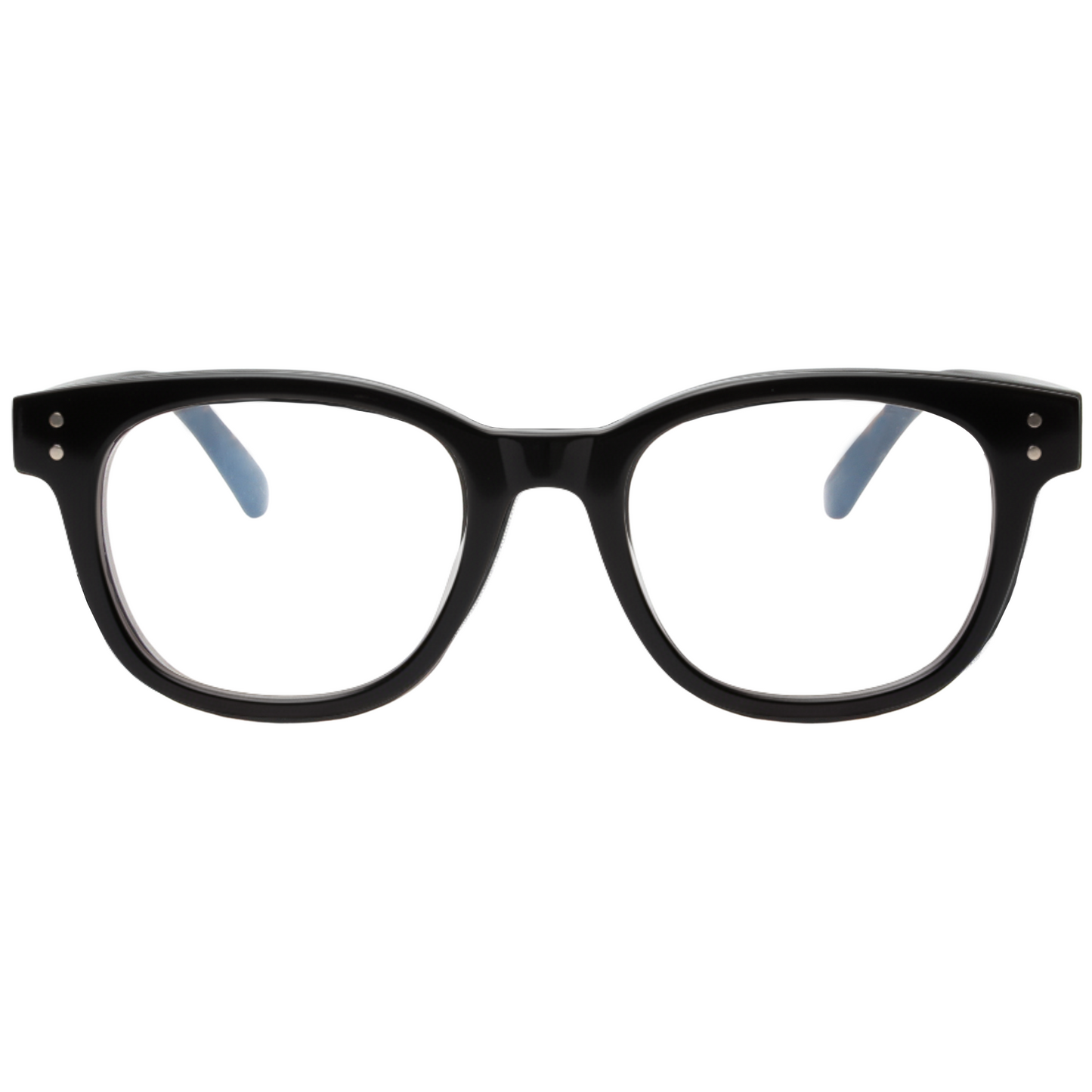 Black eyeglasses on a white background