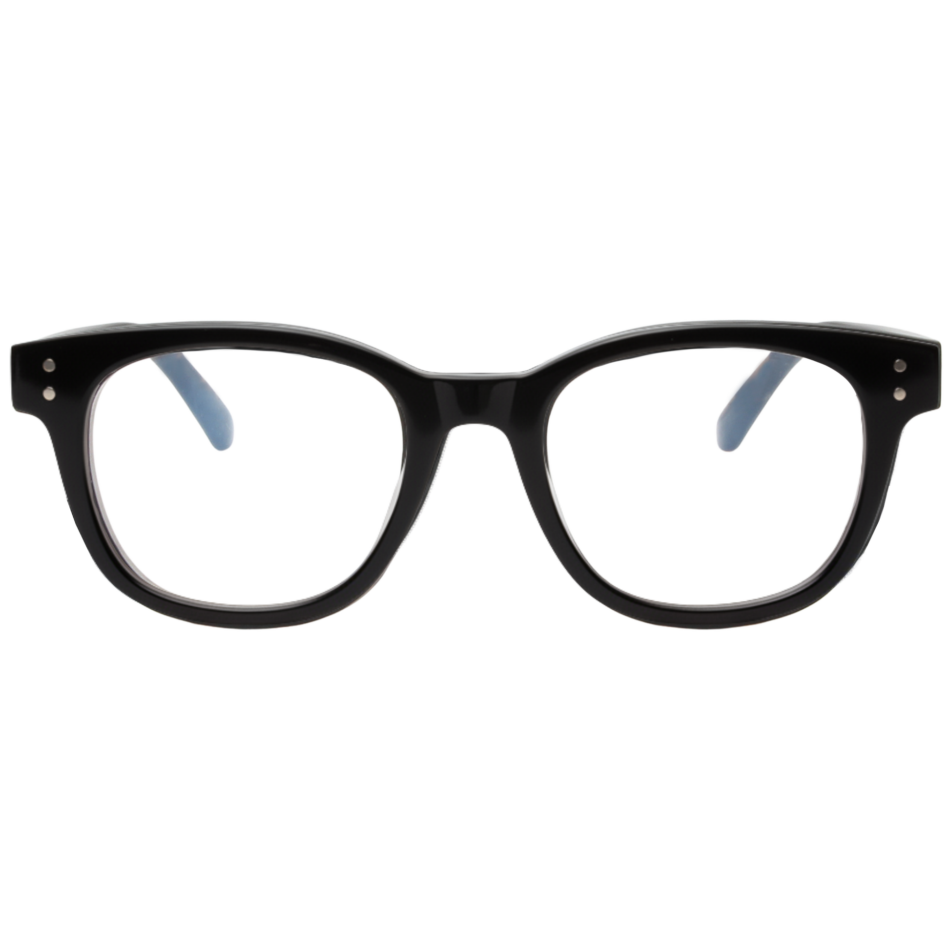 Black eyeglasses on a white background