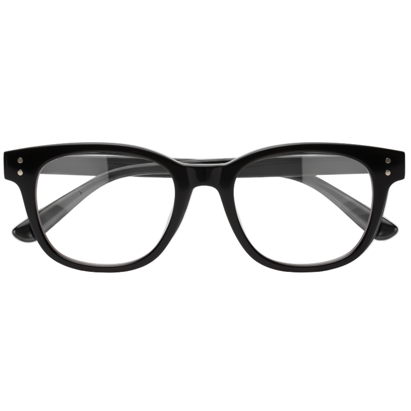 Black eyeglasses on a white background