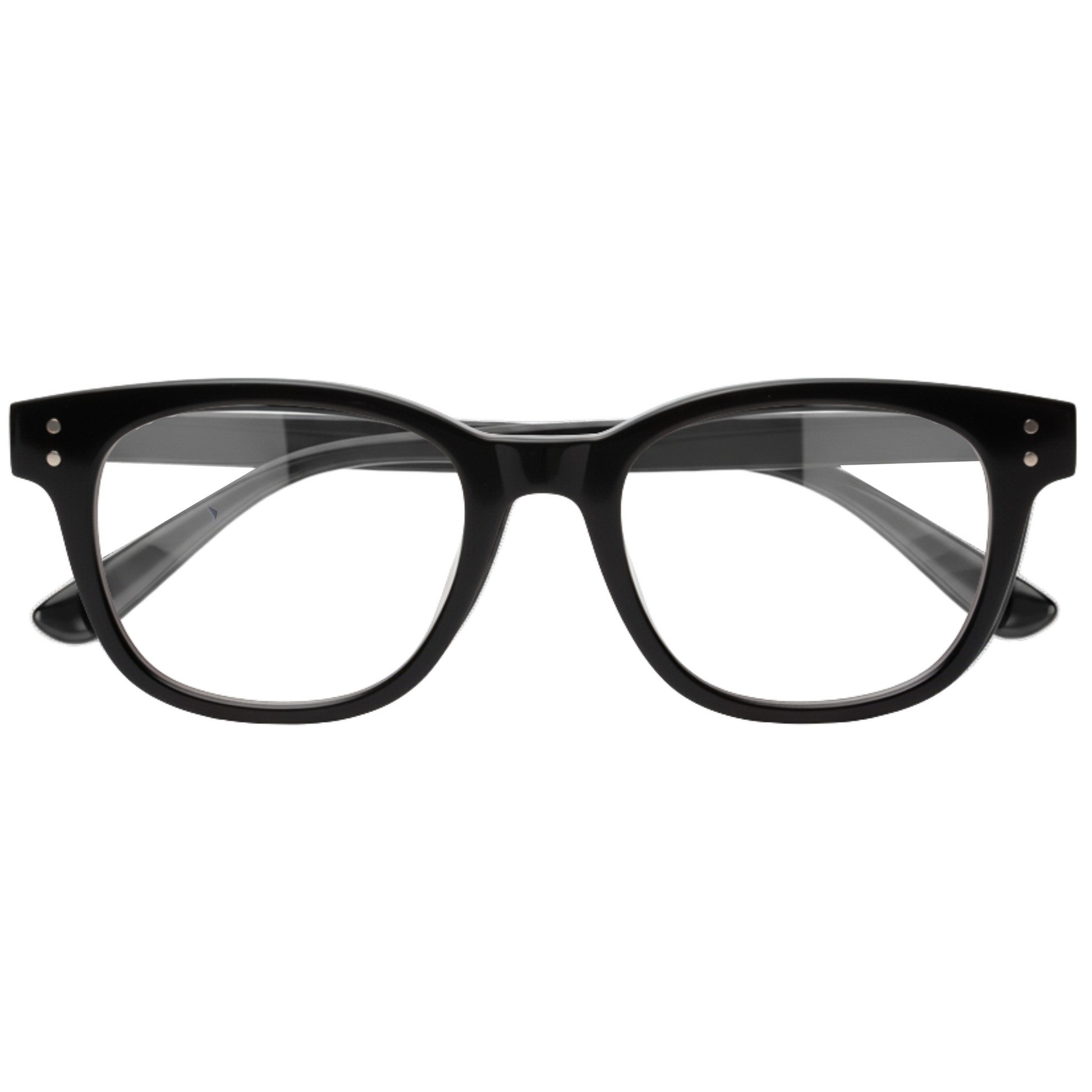 Black eyeglasses on a white background
