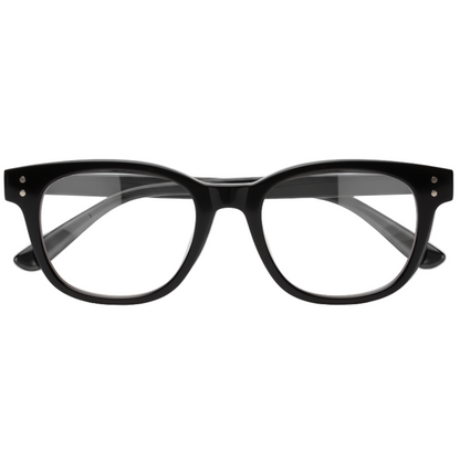 Black eyeglasses on a white background