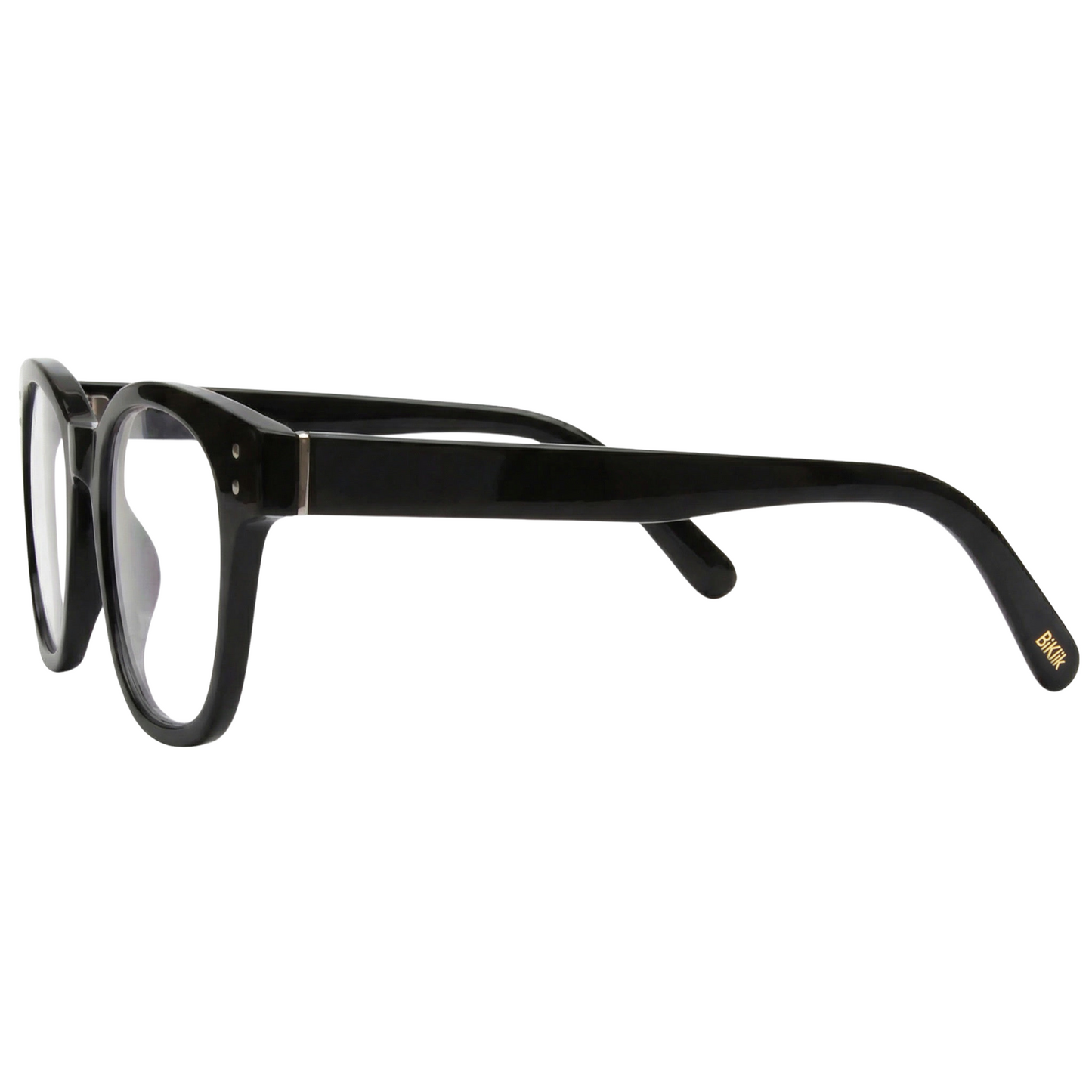 Black eyeglasses on a white background