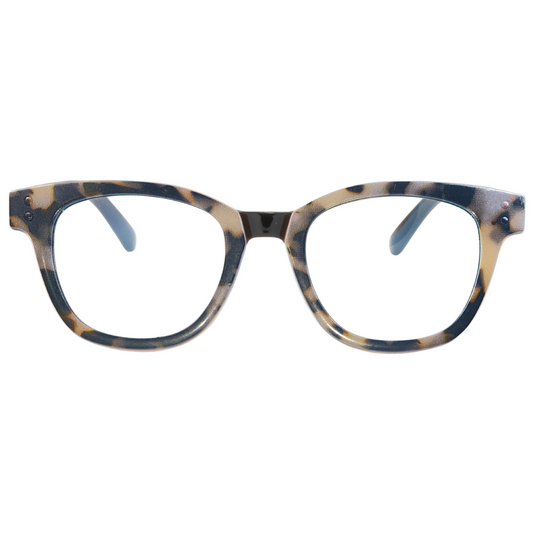 Tortoiseshell cat-eye glasses on a white background
