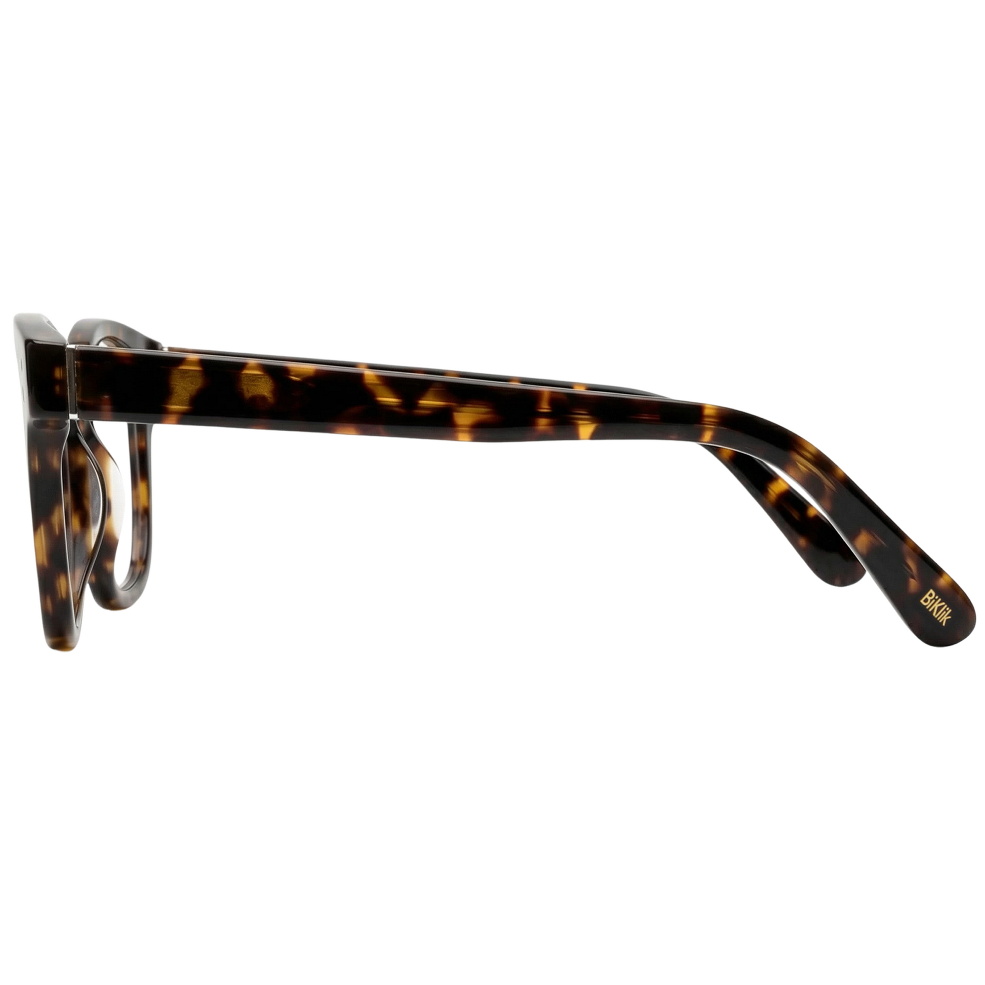 Sunglasses with tortoiseshell frame on a white background