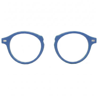 Blue eyeglasses on a white background