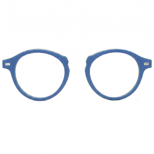Blue eyeglasses on a white background