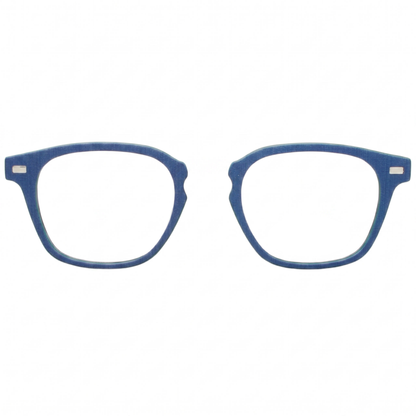 Blue eyeglasses on a white background