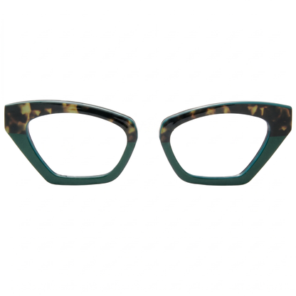 Tortoiseshell cat-eye glasses on a white background