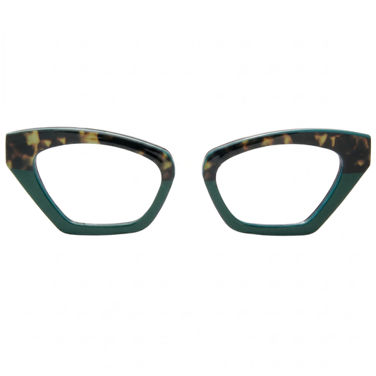 Tortoiseshell cat-eye glasses on a white background