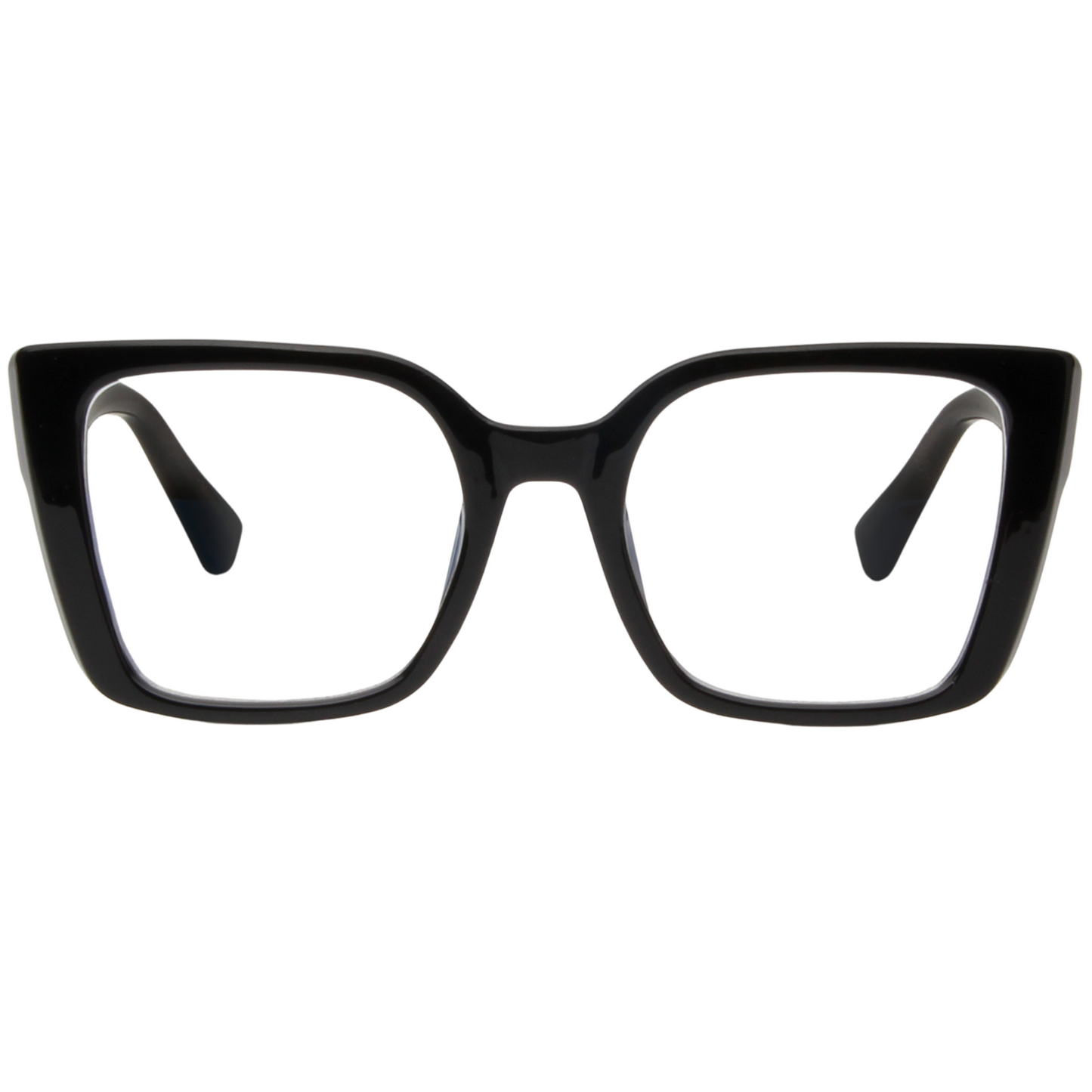 Black eyeglasses on a white background