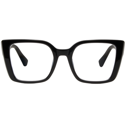 Black eyeglasses on a white background