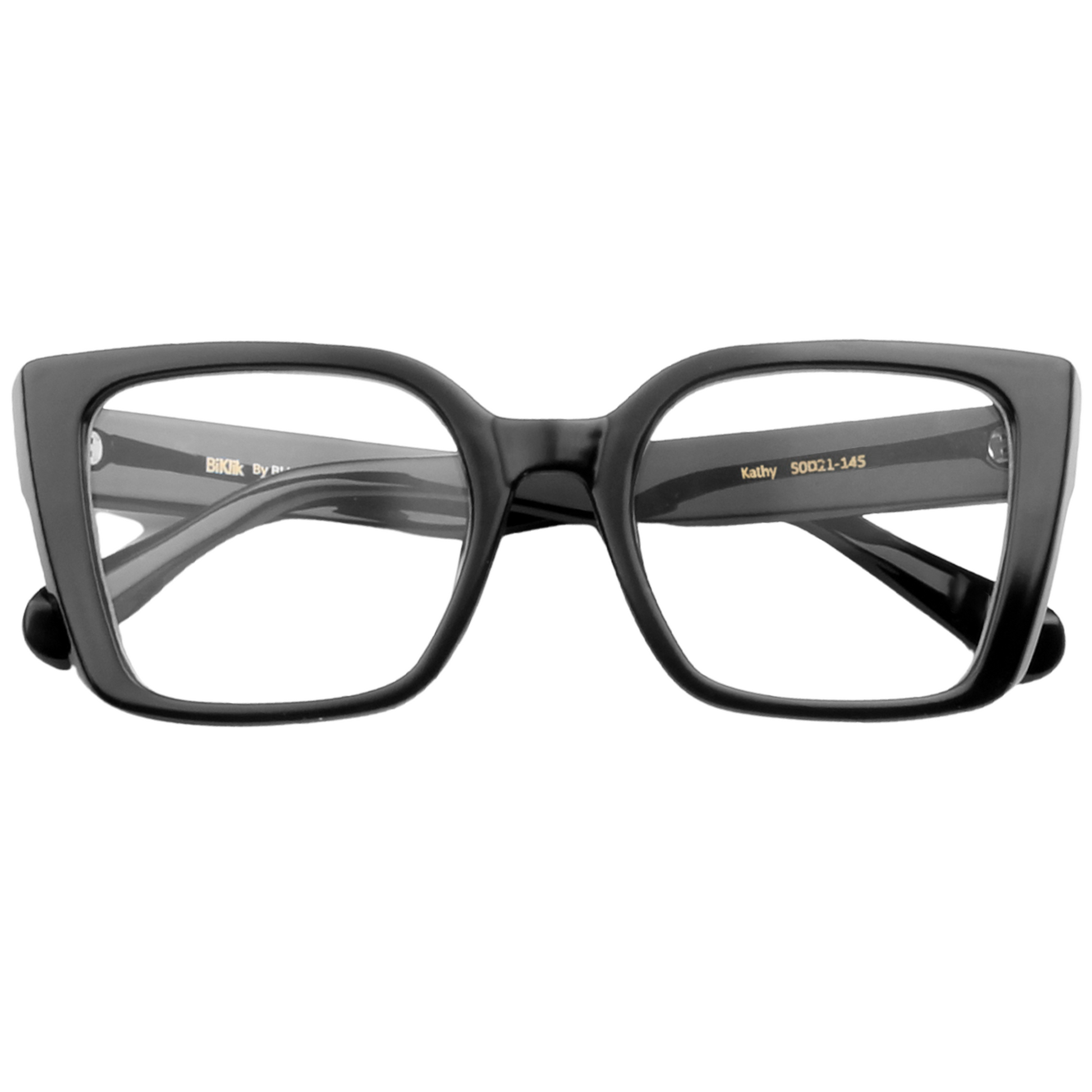 Black eyeglasses on a white background