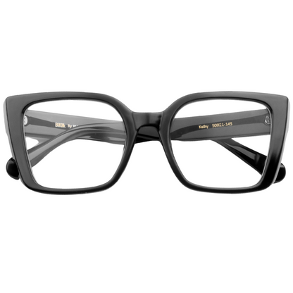 Black eyeglasses on a white background