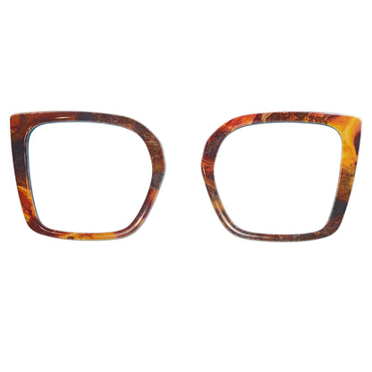 Tortoiseshell eyeglass frames on a white background