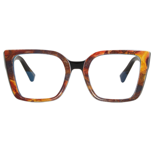 Tortoiseshell cat-eye glasses on a white background