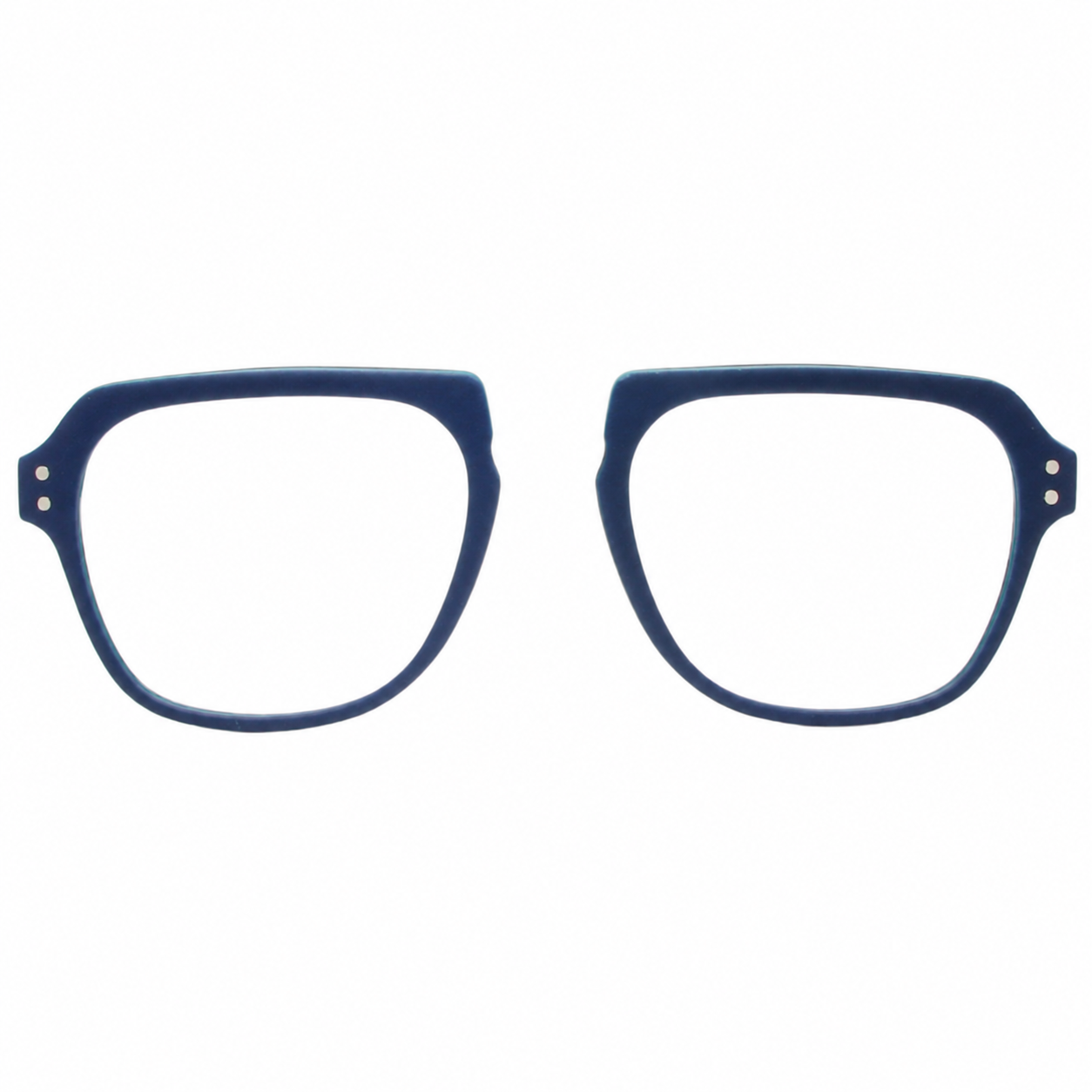 Blue eyeglasses on a white background